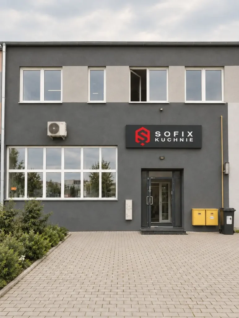 Sofix-Kuchnie-salon-768x1024 Budynek salonu SOFIX Kuchnie w Zielonej Górze z szyldem firmy